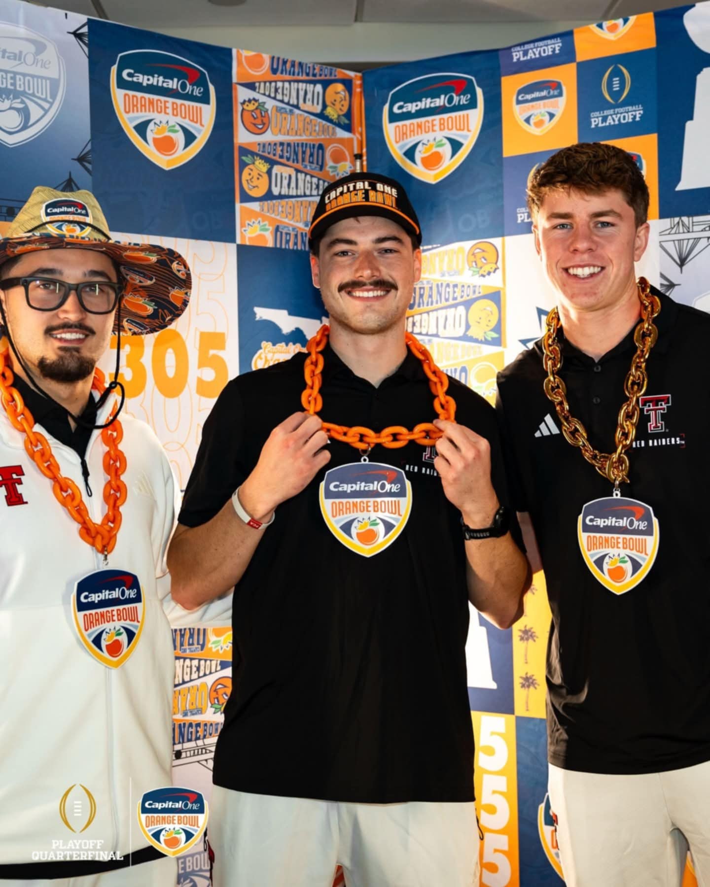 Premium tropical straw hats used as official arrival gifts for the 2026 Capital One Orange Bowl